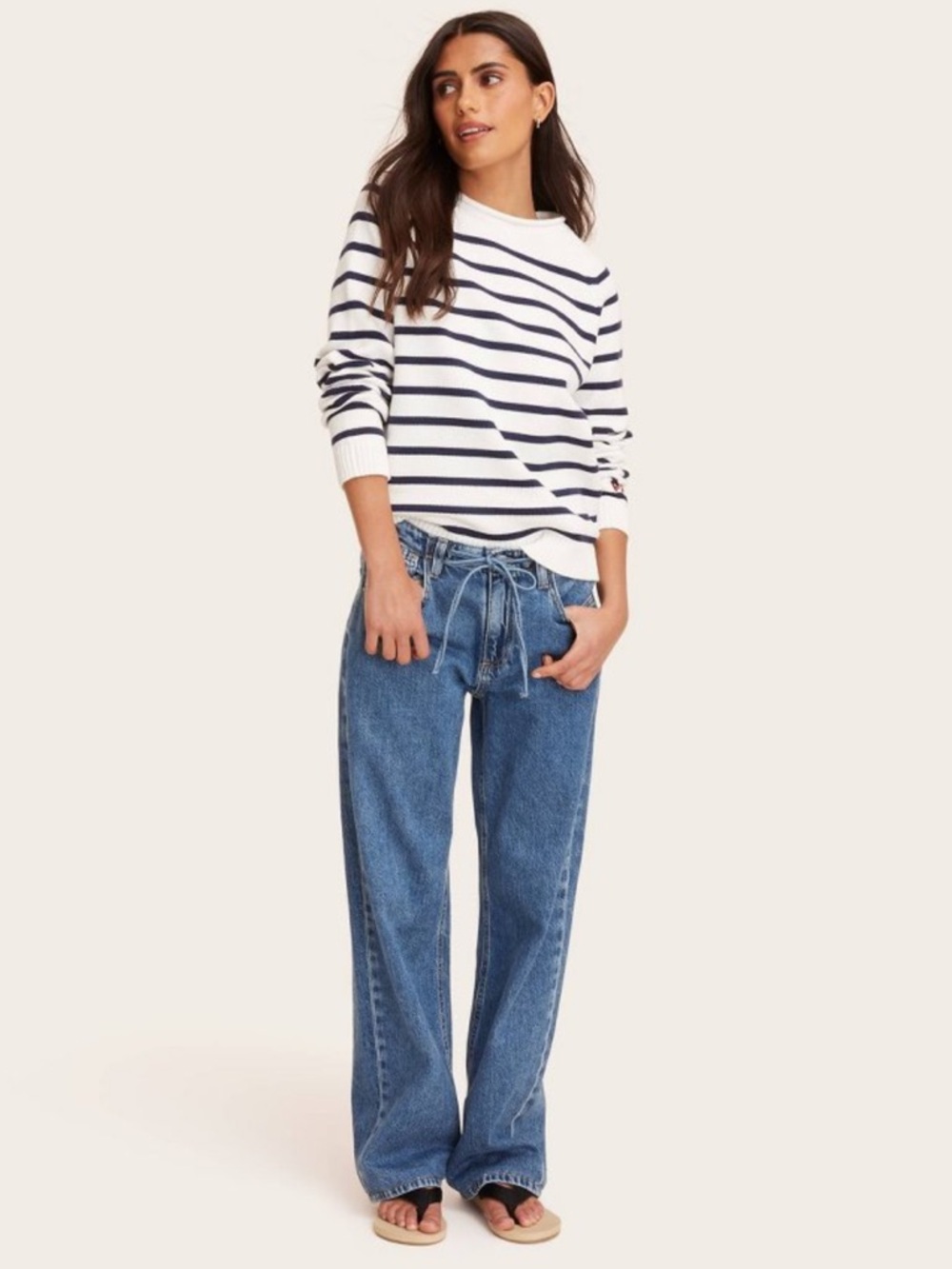 Parke x Target - Women's Mid-Rise Drawstring Baggy Jeans -Medium Wash 2